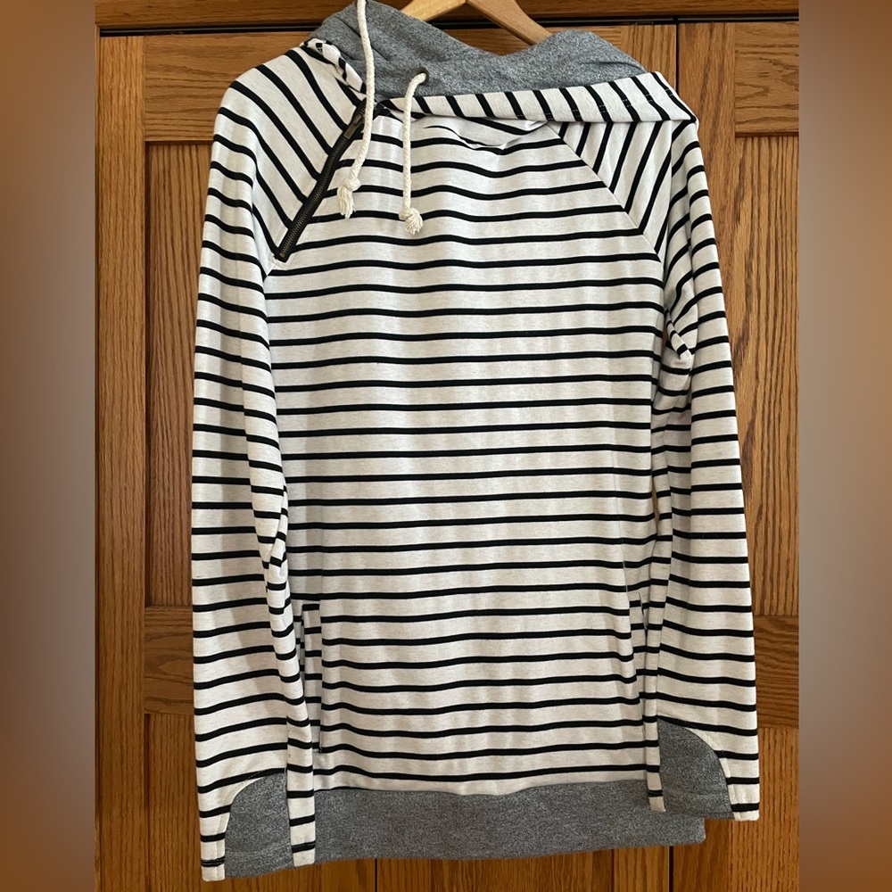 Striped Hooded Sweatshirt